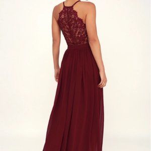 Lulus Love Spell Burgundy Maxi Dress